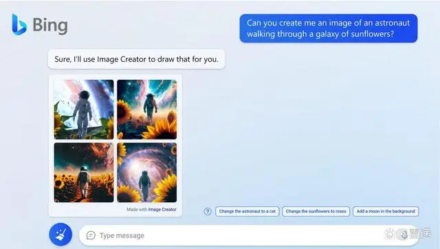 微软旗下Bing发布新功能：用文字创建图像 OpenAI提供支持-第1张图片-优米村(YOUMICUN.COM)