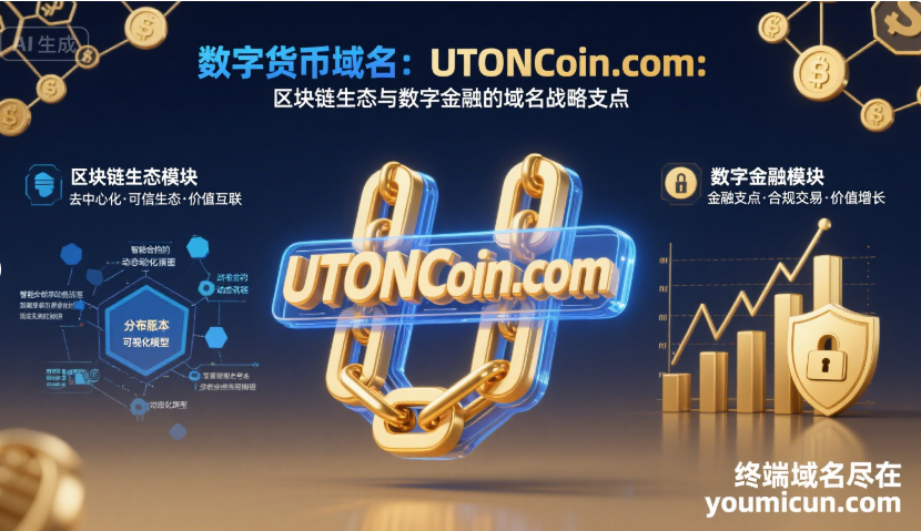 数字货币域名：UTONCoin.com：区块链生态与数字金融的域名战略支点-第1张图片-优米村(YOUMICUN.COM)